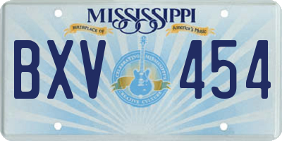 MS license plate BXV454