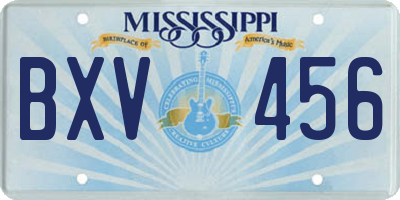 MS license plate BXV456