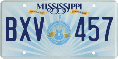MS license plate BXV457