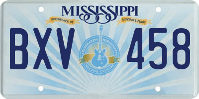 MS license plate BXV458