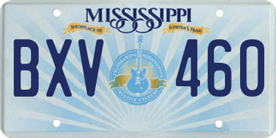 MS license plate BXV460