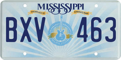 MS license plate BXV463