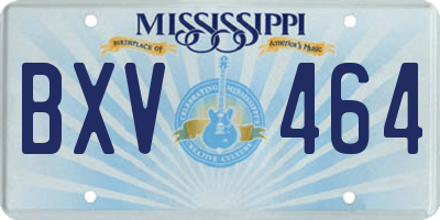 MS license plate BXV464