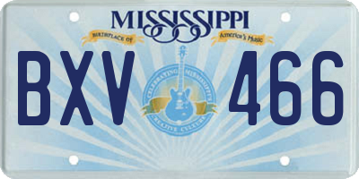 MS license plate BXV466
