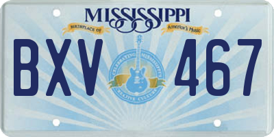 MS license plate BXV467