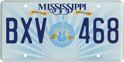 MS license plate BXV468