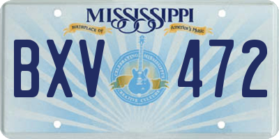 MS license plate BXV472