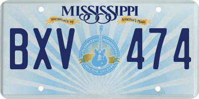 MS license plate BXV474