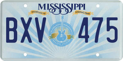MS license plate BXV475