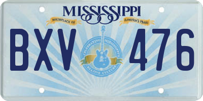 MS license plate BXV476