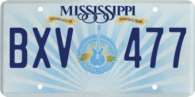 MS license plate BXV477