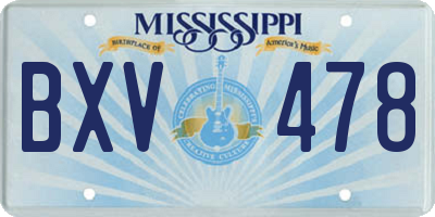 MS license plate BXV478