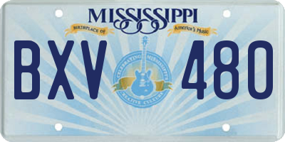 MS license plate BXV480