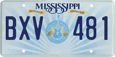 MS license plate BXV481