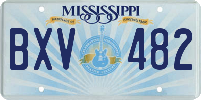 MS license plate BXV482