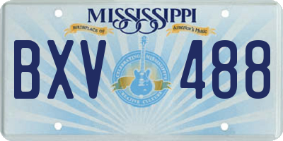 MS license plate BXV488