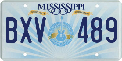 MS license plate BXV489