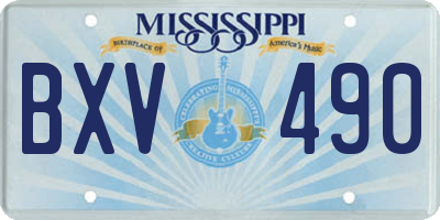 MS license plate BXV490