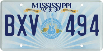 MS license plate BXV494