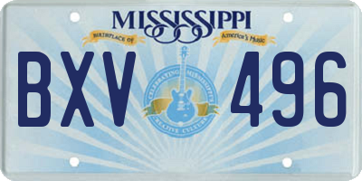 MS license plate BXV496