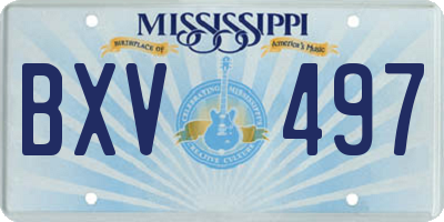 MS license plate BXV497