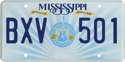 MS license plate BXV501