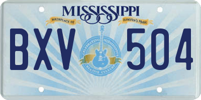 MS license plate BXV504