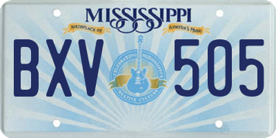 MS license plate BXV505
