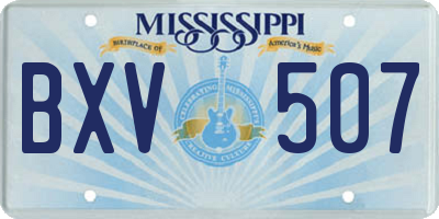 MS license plate BXV507