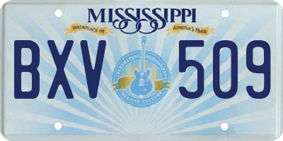 MS license plate BXV509
