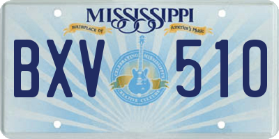 MS license plate BXV510
