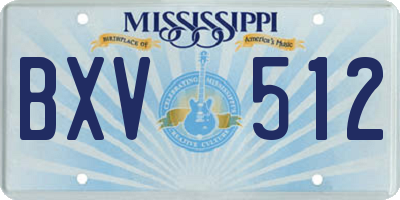 MS license plate BXV512