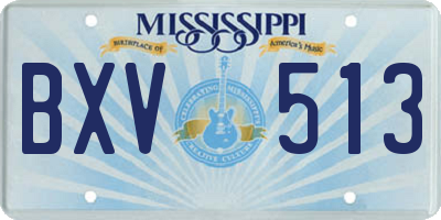 MS license plate BXV513
