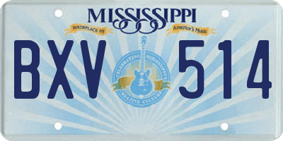 MS license plate BXV514