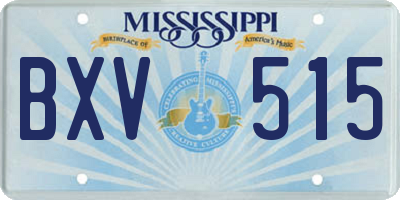 MS license plate BXV515