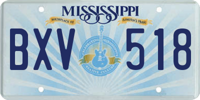 MS license plate BXV518