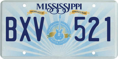 MS license plate BXV521