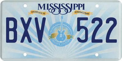 MS license plate BXV522
