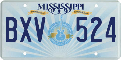 MS license plate BXV524