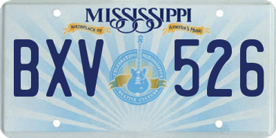 MS license plate BXV526