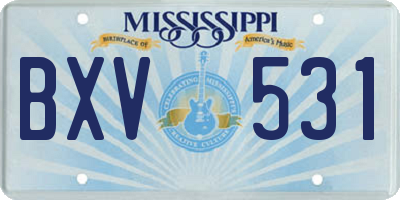 MS license plate BXV531
