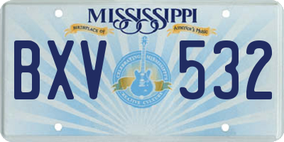 MS license plate BXV532