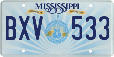 MS license plate BXV533