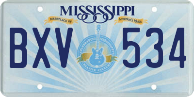 MS license plate BXV534