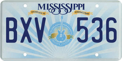 MS license plate BXV536
