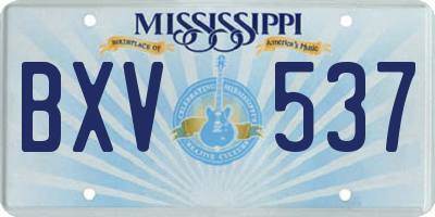 MS license plate BXV537