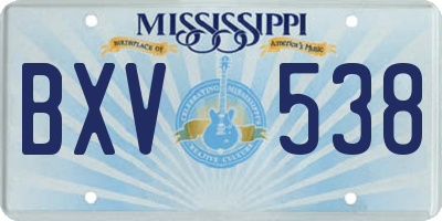 MS license plate BXV538