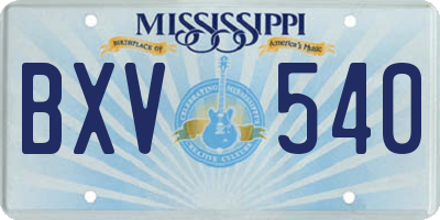 MS license plate BXV540