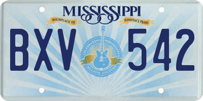 MS license plate BXV542