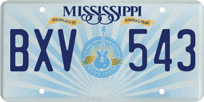 MS license plate BXV543